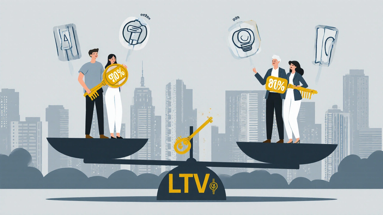 Srovnání maximální výše hypotéky podle věku žadatele na váhové škále.