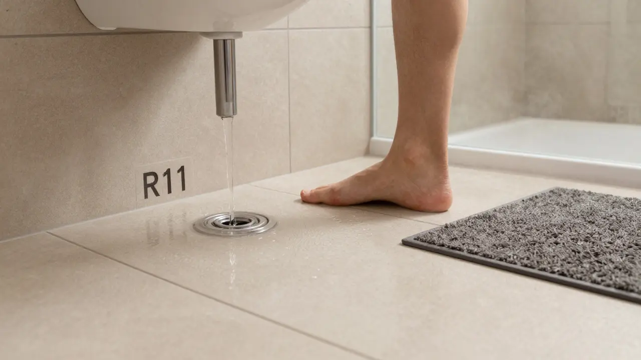 Protiskluznost dlažby pro koupelnu: jak vybrat správný parametr R a vyhnout se nebezpečí