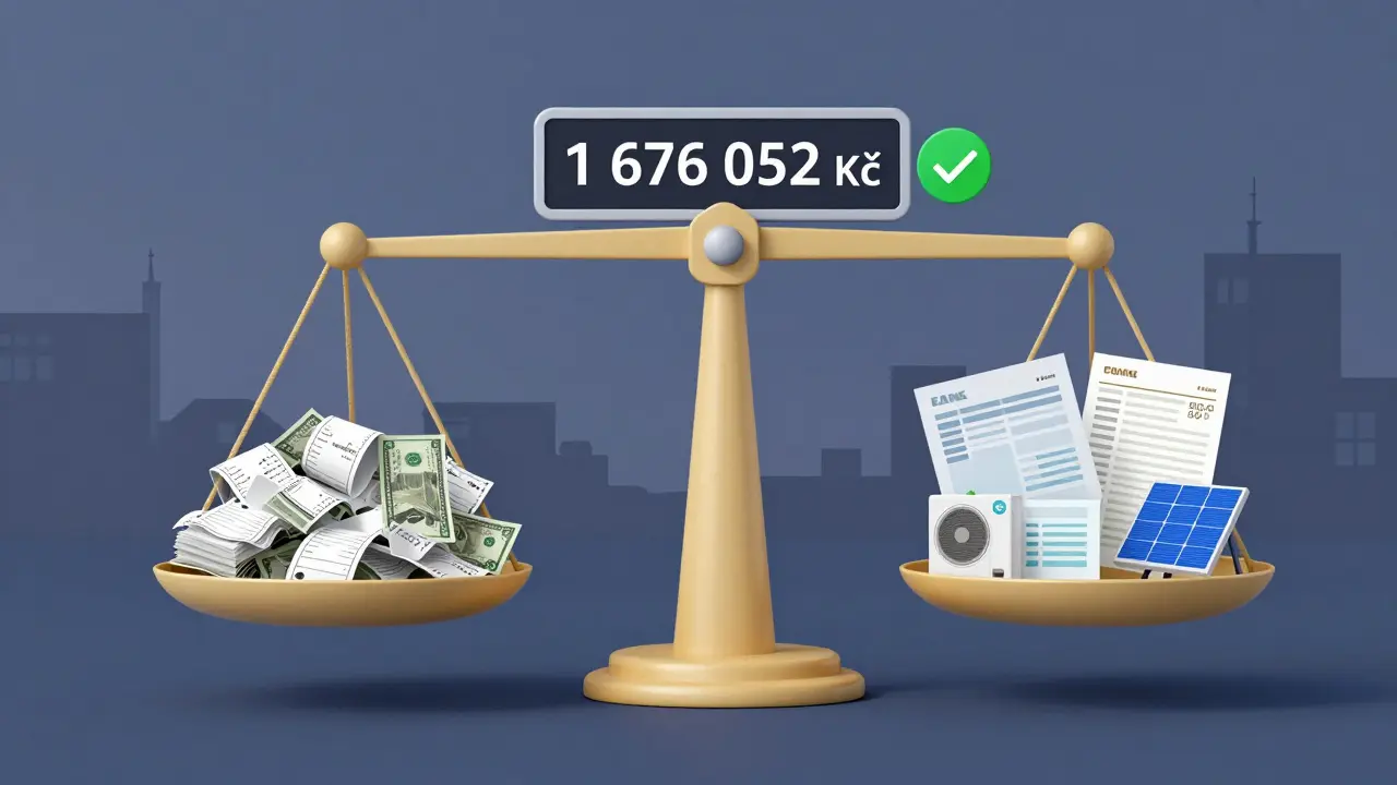 Digitální váha srovnává nezodpovědné a správně dokumentované výdaje při prodeji nemovitosti.