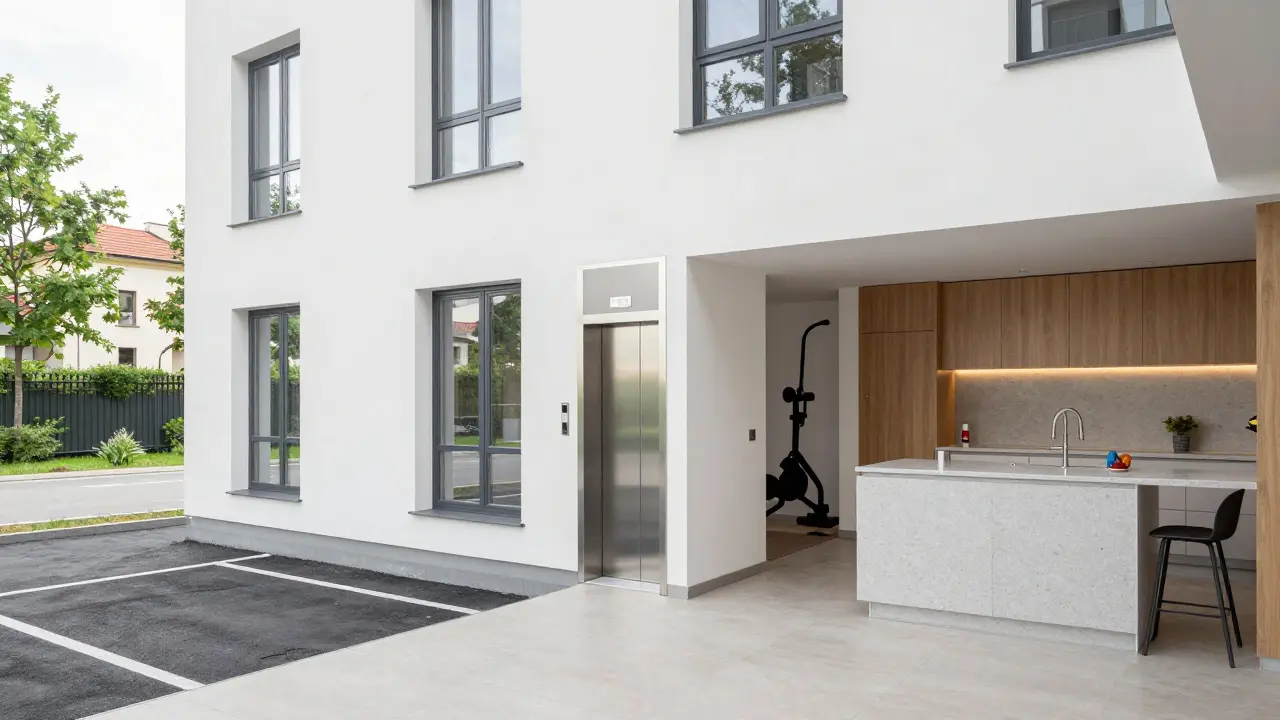 Moderní byt 4+1 v panelovém domě v Praze 4 s výtahem, parkováním a moderní kuchyní.