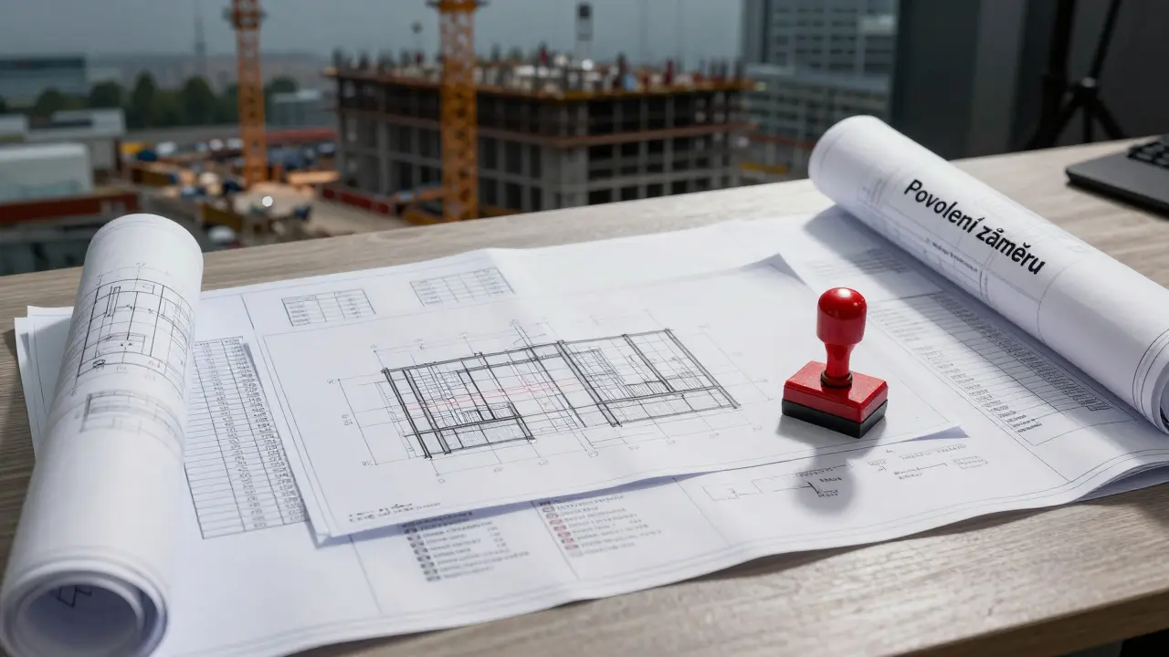 Architektonický stůl s komplexními plány pro velké stavby