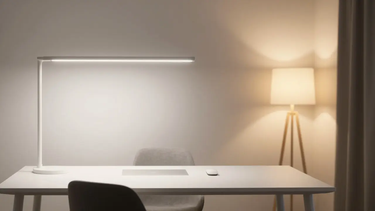 Pracovní prostor s kombinací neutrálního a teplého světla
