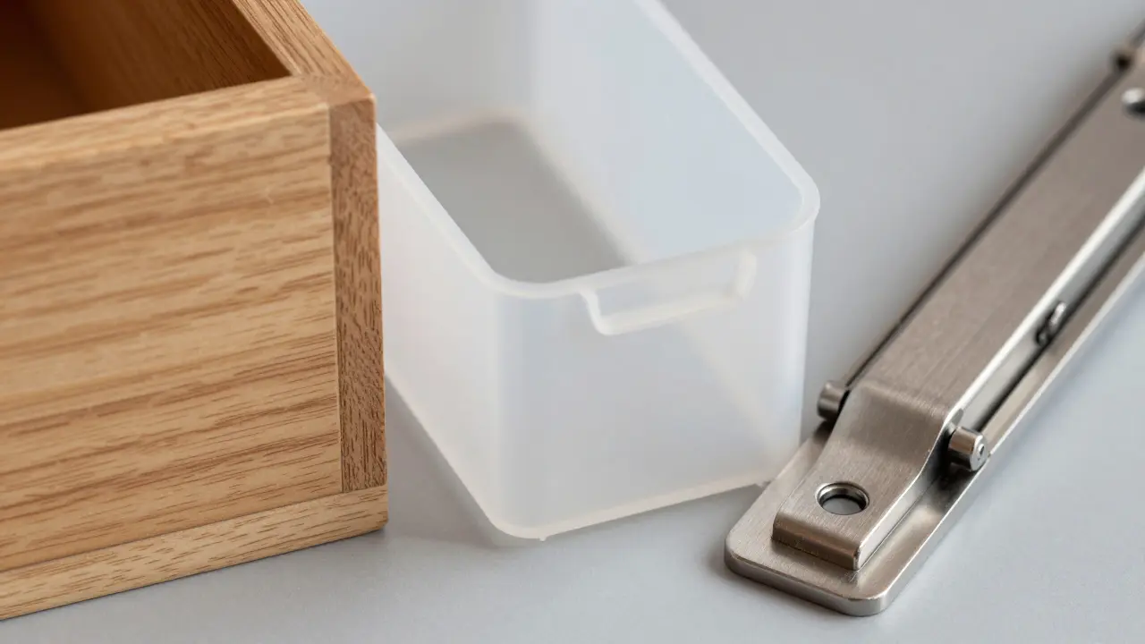 Srovnání materiálů úložných systémů: dřevo, plast a kov